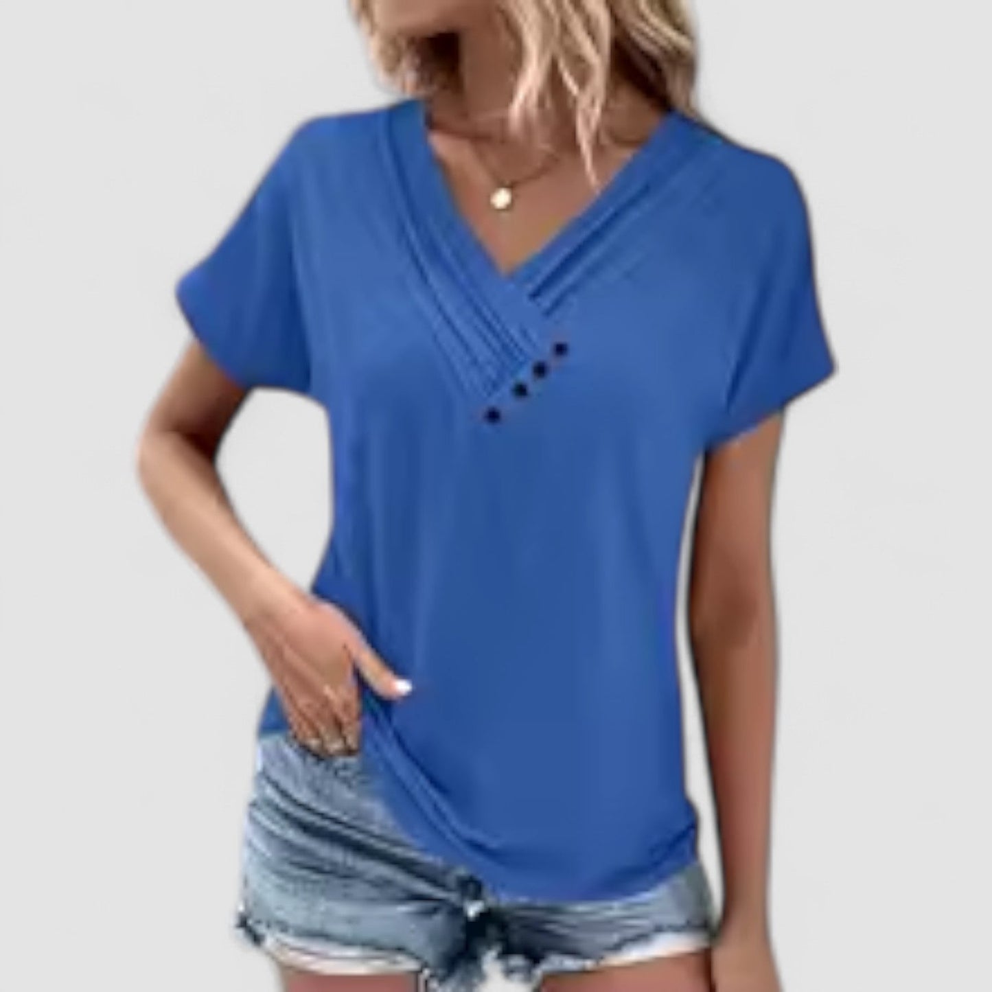 Mira™ | Linnéa – Veckad topp med knappar